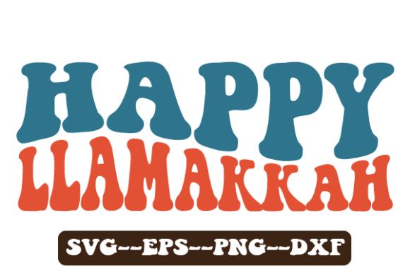 Happy Llamakkah Retro Wavy Svg: Graphics for Crafts
