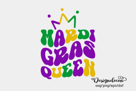 Mardi Gras Quote Retro Groovy SVG Png Graphics for Crafts